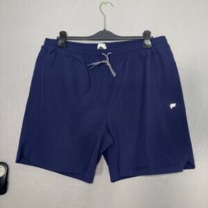 Fabletics Mens 7" Swim Trunk, Navy Blue, XXL